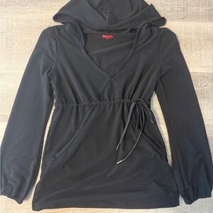 SPANX Black Long Sleeve Wrap Top